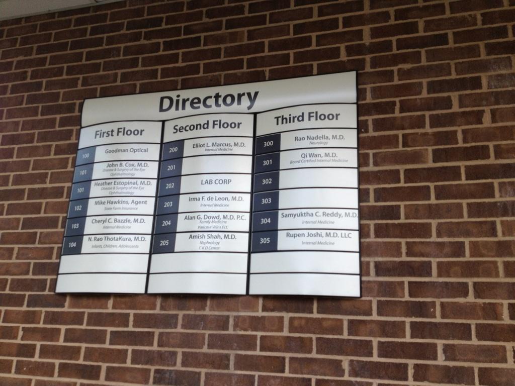 Custom Directory Sign Cleveland