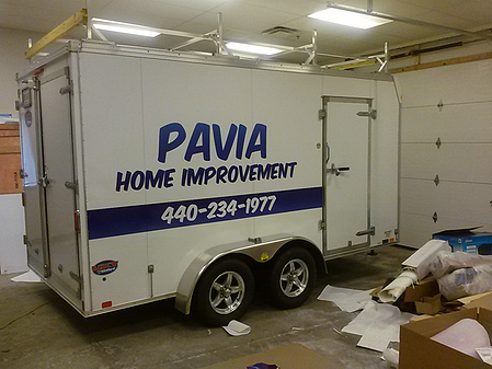 How is vehicle vinyl lettering installed on trailers