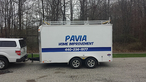 Work trailer vinyl lettering for Cleveland contractors