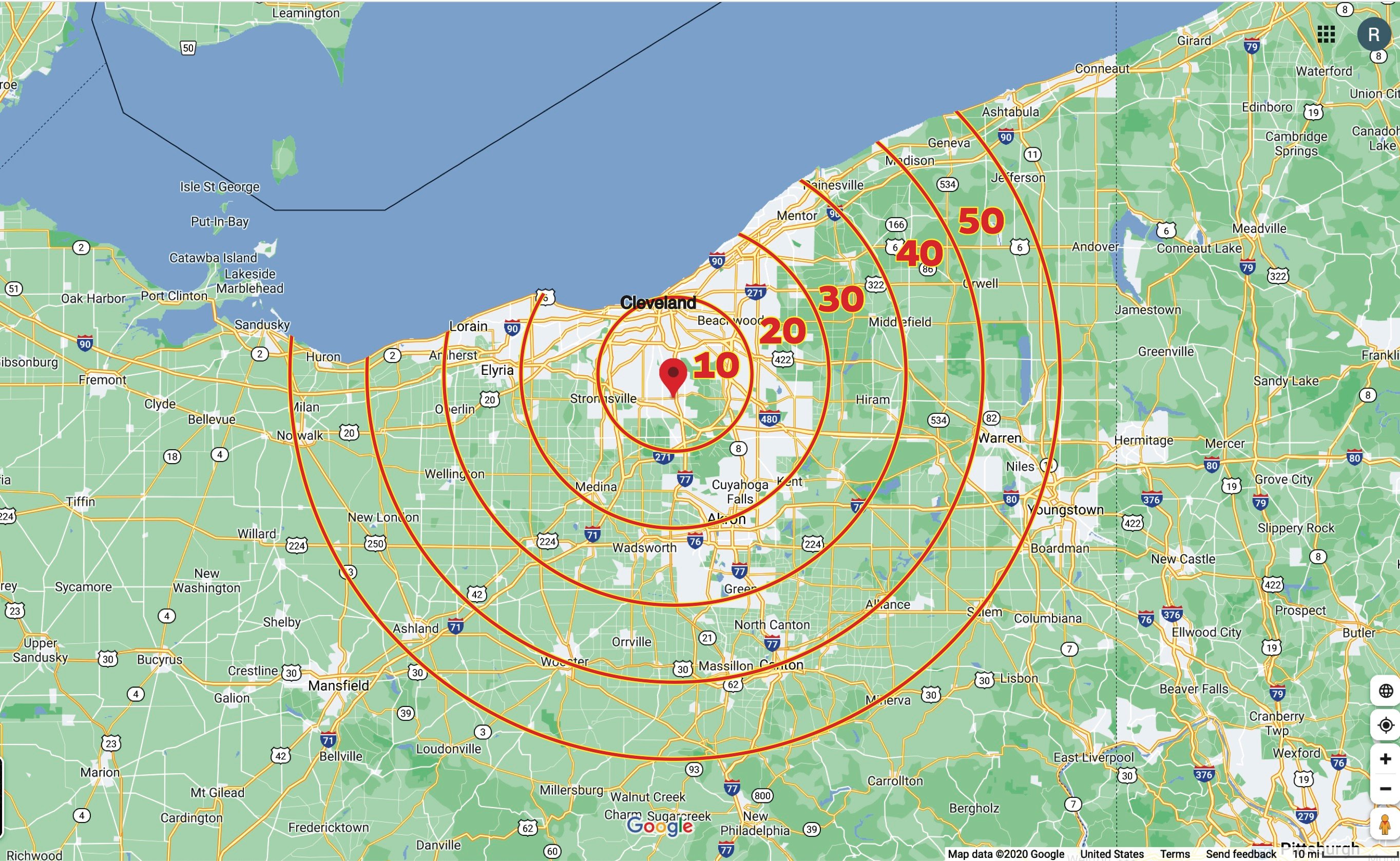 Circles On Map