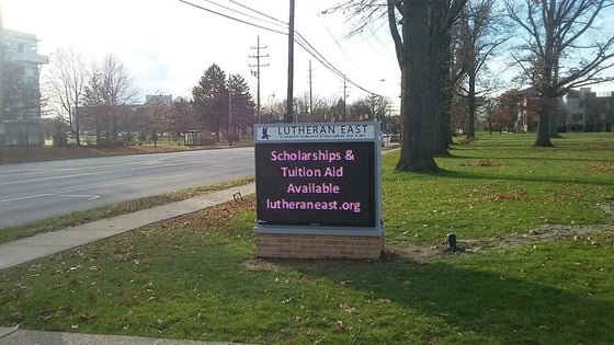 Lutheran East  school digital exterior sign