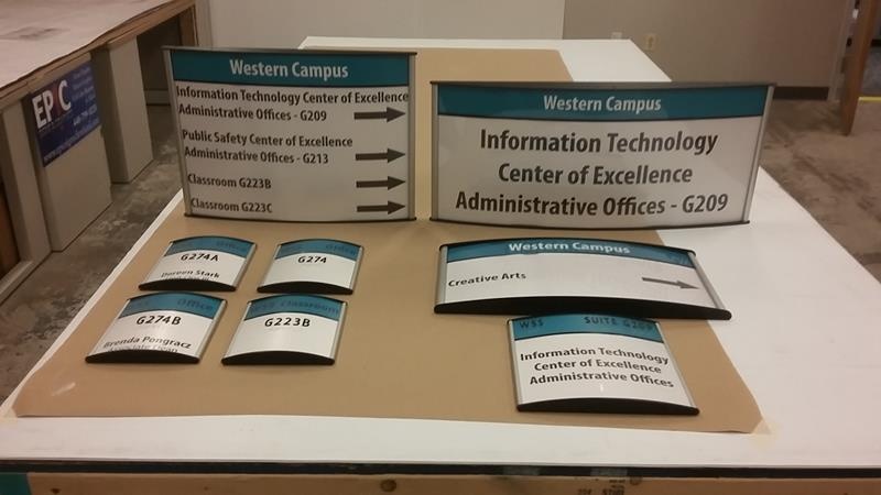 interior signs for Cuyahoga Community College, west